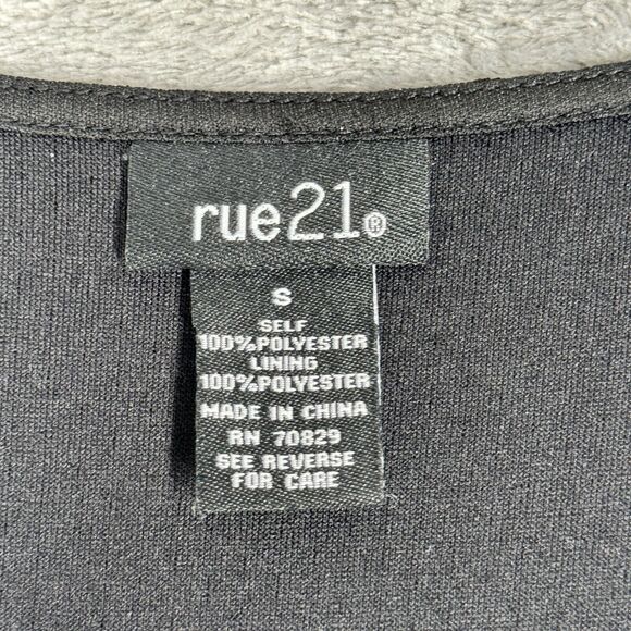 Rue 21 Dress Women Small‎ Black Gold Glitter Skater Party Cocktails Going Out - Picture 5 of 7